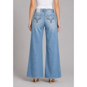 Miss Me High Rise Wide Leg Jeans Blue 26